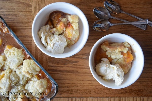 I make this peach cobbler recipe every year and have even made it with frozen peaches in winter to get my "fix". Ha!