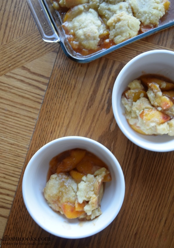 I make this peach cobbler recipe every year and have even made it with frozen peaches in winter to get my "fix". Ha!