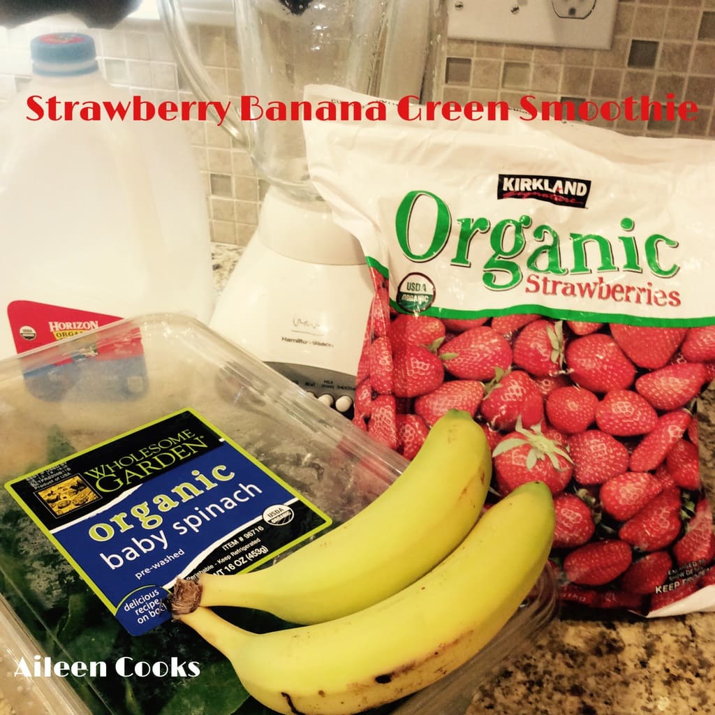 Strawberry Banana Green Smoothie | Aileen Cooks