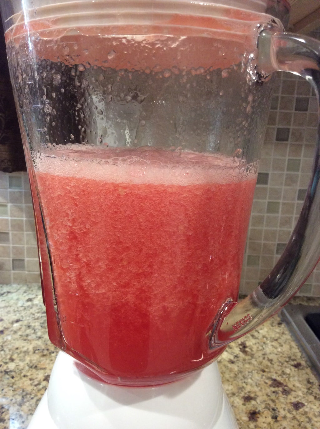 Watermelon agua fresca recipe freshly made in a blender. 