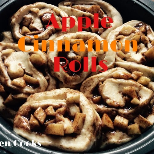 Apple Pie Bread Machine Cinnamon Rolls with Cream Cheese Frosting