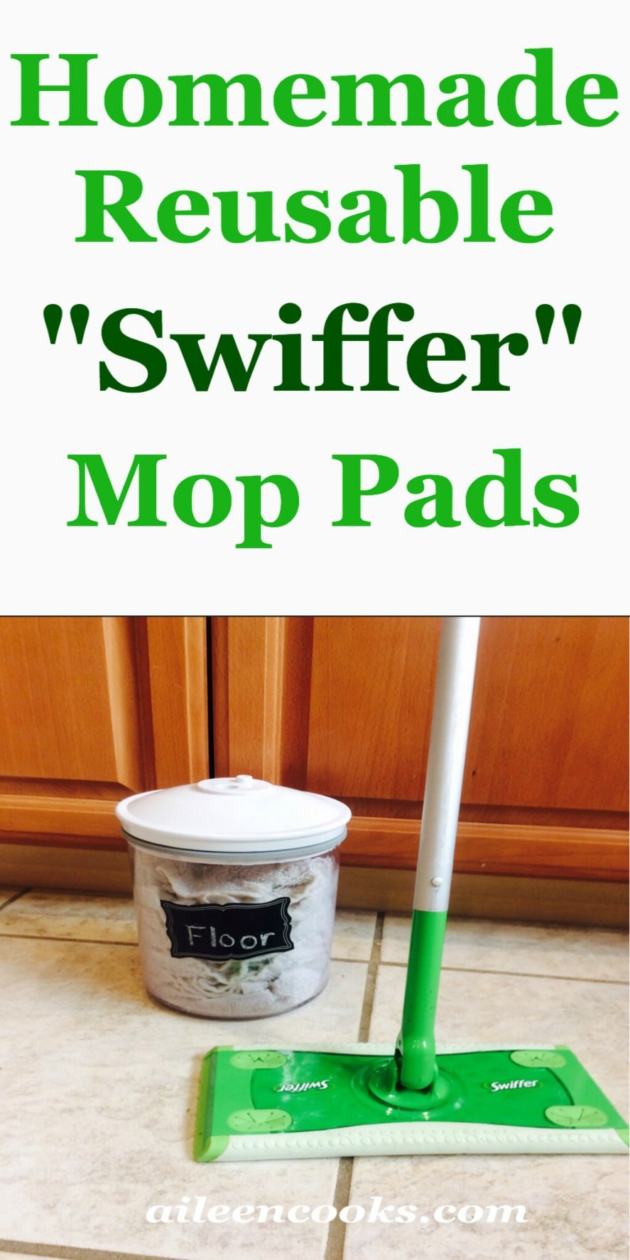 DIY swiffer mop pads. These homemade pads are a great natural cleaning solution and are extremely frugal to make. Article from aileencooks.com