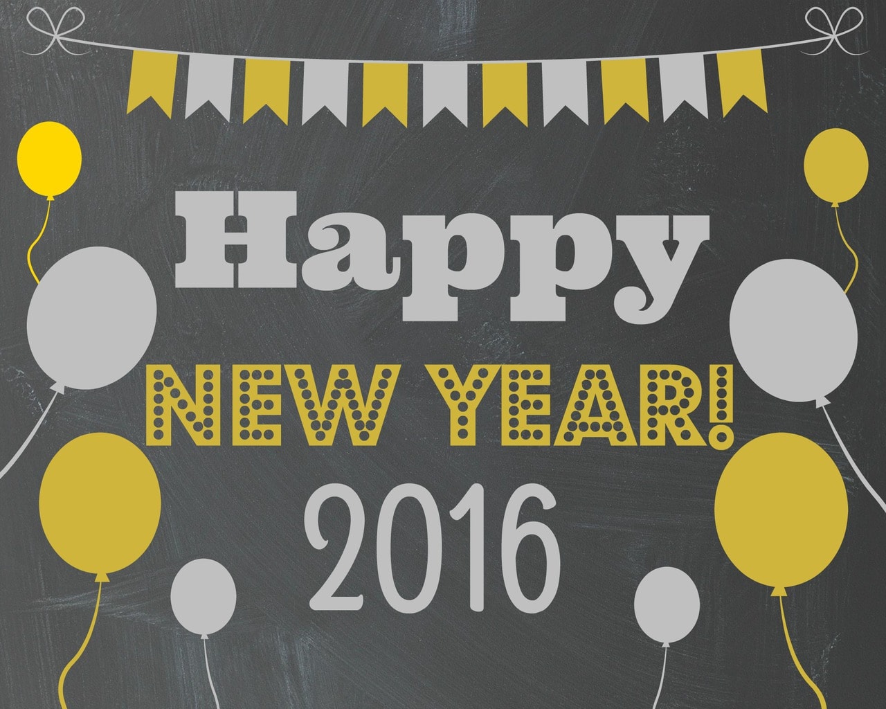 Happy New Year FREE Printable Gold