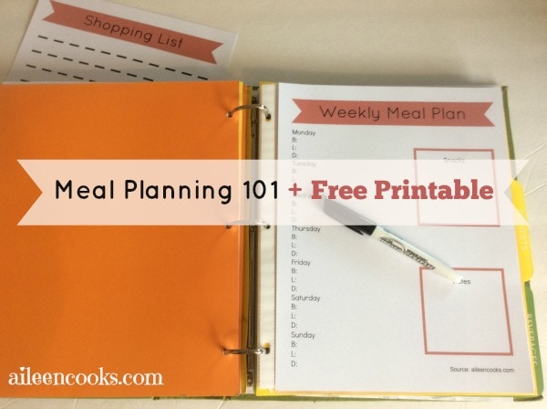 Meal Planning 101 + FREE PRINTABLE