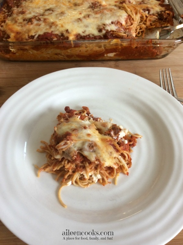 Baked Spaghetti with Sausage - Aileen Cooks