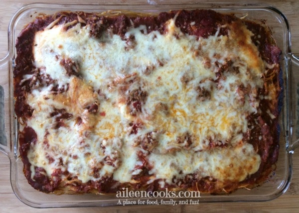 Baked Spaghetti with Sausage - Aileen Cooks