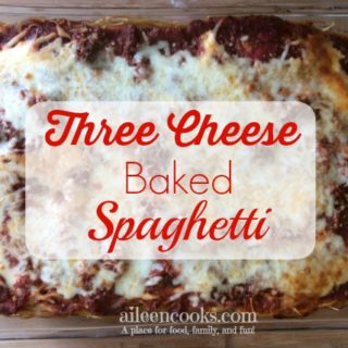 Three Cheese Baked Spaghetti
