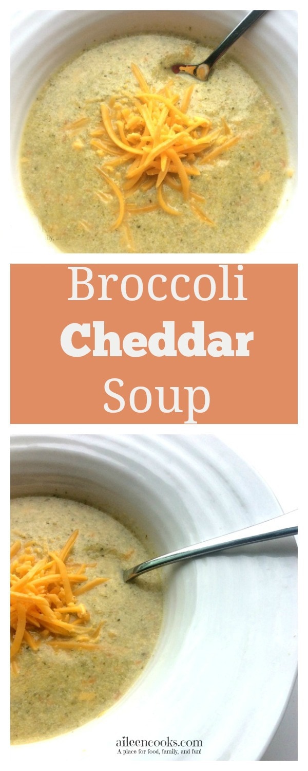 Broccoli Cheddar Soup Day Four of Soup Week on https://aileencooks.com