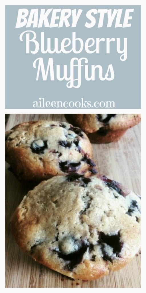 Bakery Style Blueberry Muffin Recipe with muffin top