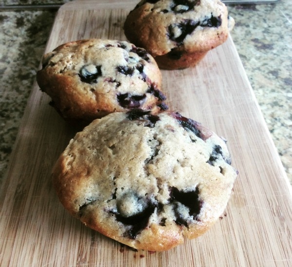 Bakery Style Blueberry Muffin Recipe with muffin top