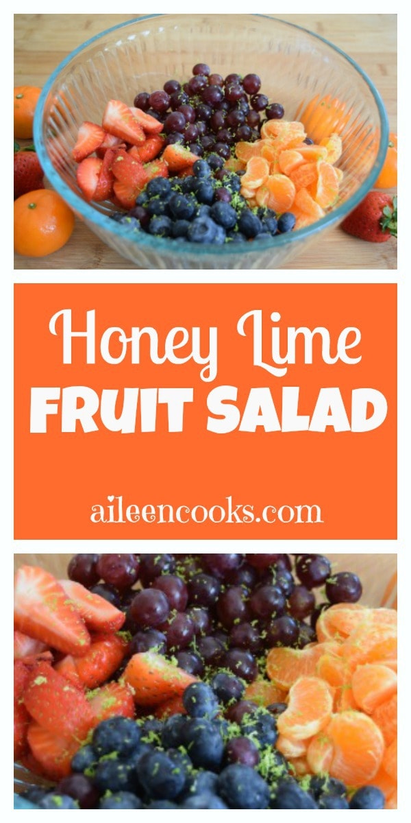 Honey Lime Fruit Salad made with all fresh fruit and tossed with a delicious and light honey lime dressing | https://aileencooks.com