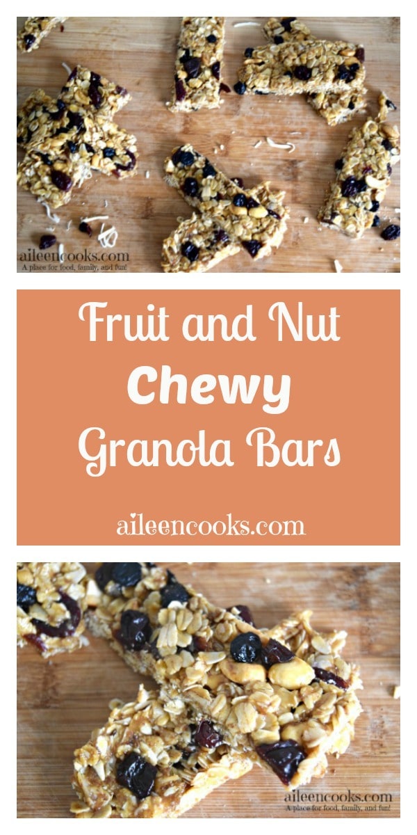 Fruit and Nut Chewy Granola Bars Recipe.. This healthy, no-bake granola bar recipe is made with coconut oil, honey, rolled oats, and dried fruits. These bars are deliciuos and perfect for on the go snacking. 