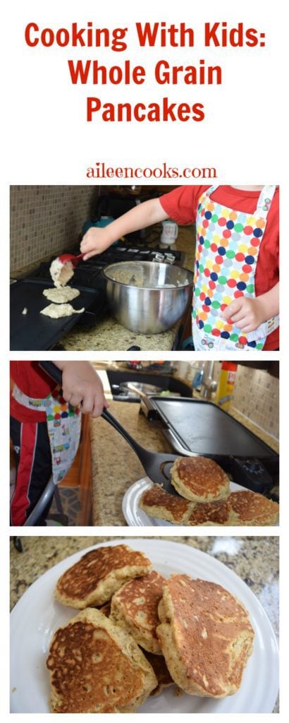 Cooking With Kids Whole Grain Pancakes from aileencooks.com