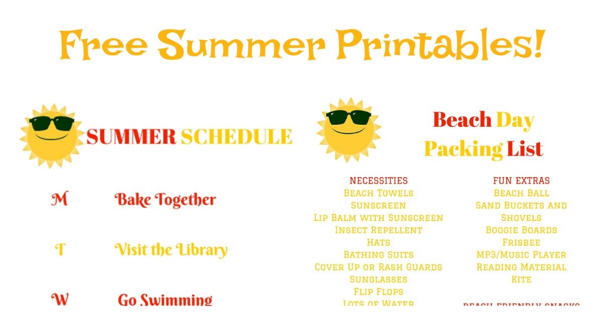 Free Summer Printables - Aileen Cooks