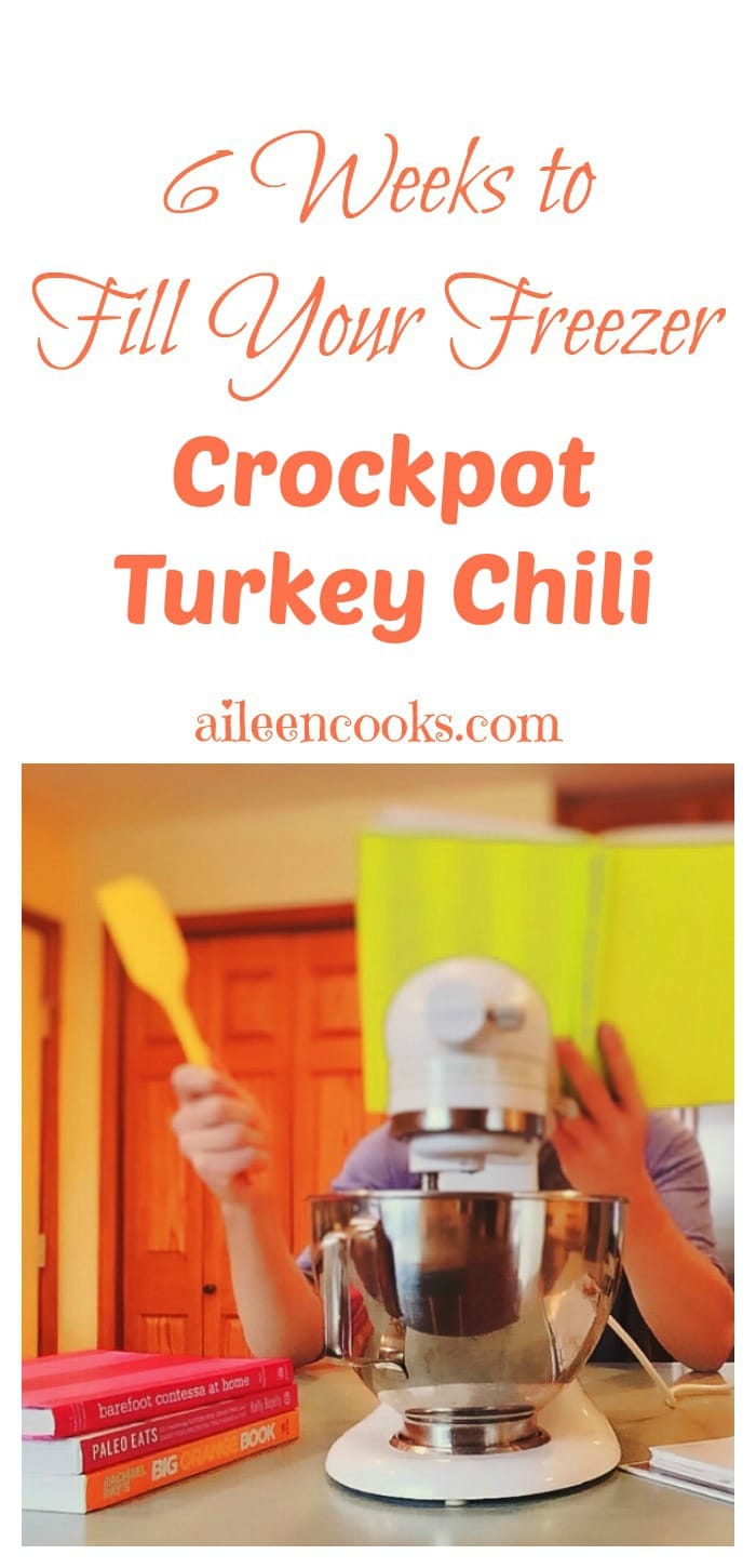 6 Weeks to Fill Your Freezer: Week 6. Freezer Friendly Crockpot Turkey Chili. Healthy Meal. Slow cooker Freezer Recipe.