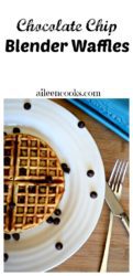Chocolate Chip Blender Waffles are the perfect brunch recipe. They are easy to make and freezer friendly. Vegetarian. https://aileencooks.com