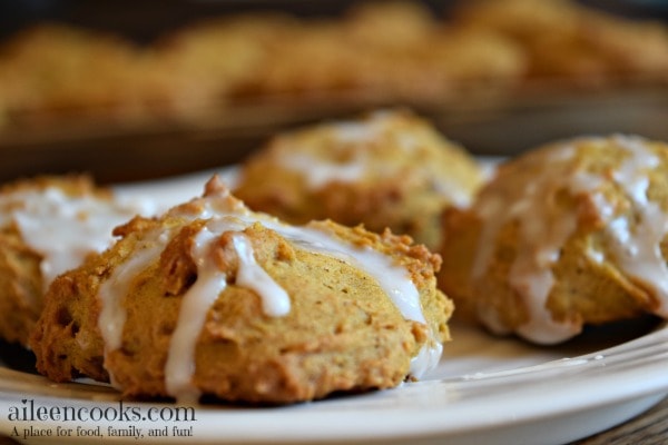 Pumpkin Spice Cookies with Vanilla Glaze