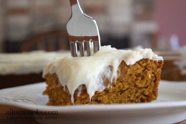 Pumpkin Sheet Cake with Cream Cheese Frosting