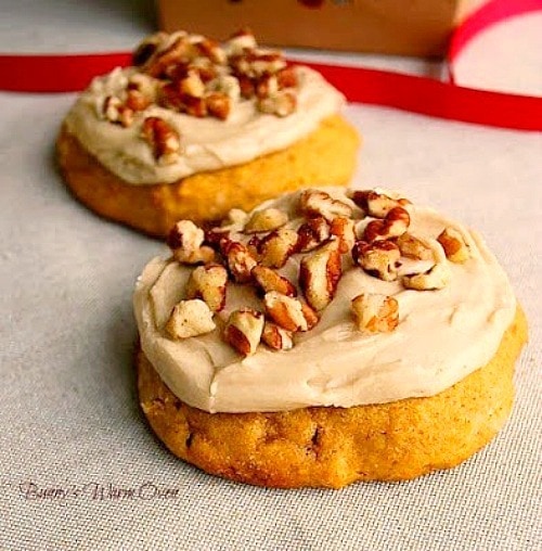 pumpkin-cookies-with-penuche-frosting