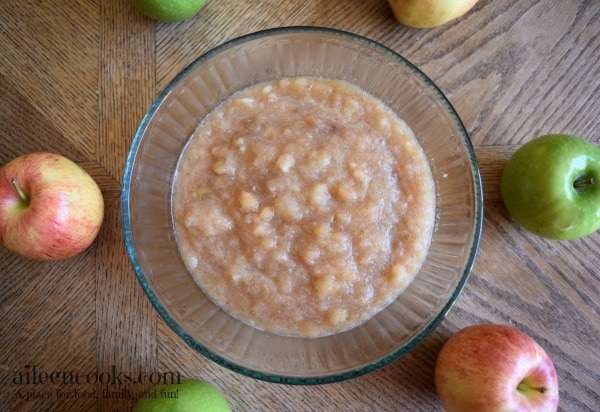 Crockpot Cinnamon Applesauce is the perfect apple recipe for fall. aileencooks.com