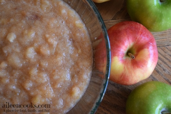 Crockpot Cinnamon Applesauce is the perfect apple recipe for fall. aileencooks.com