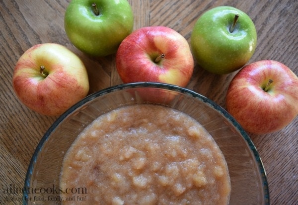 Crockpot Cinnamon Applesauce is the perfect apple recipe for fall. aileencooks.com