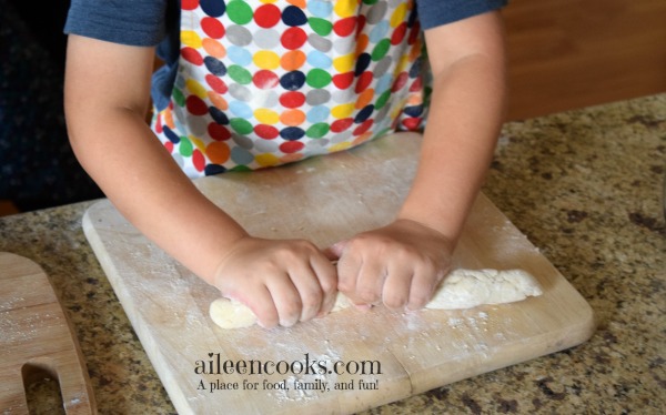 Cooking With Kids: Soft Pretzels. Get your kids in the kitchen with this fun recipe for soft pretzels. This recipe makes traditional salted soft pretzels and cinnamon sugar soft pretzels. Recipe from aileencooks.com.