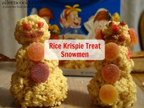 Snowman Rice Krispie Treats