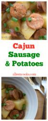 Crockpot Cajun Sausage and Potatoes is the perfect 5 ingredient slow cooker recipe you have been looking for! Recipe from aileencooks.com