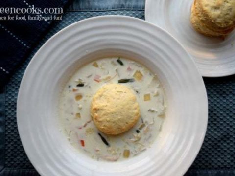 Slow Cooker Creamy Chicken Pot Pie Soup With Biscuits Aileen Cooks