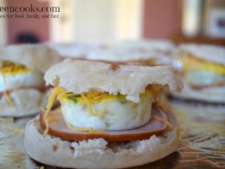 Freezer Friendly Ham and Egg Breakfast Sandwiches