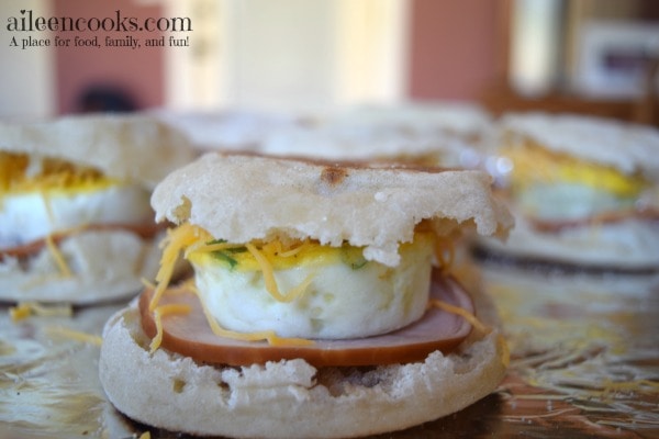Freezer Friendly Ham & Egg Breakfast Sandwiches