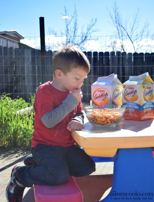 DIY Backyard Obstacle Course. Spring and summer activities for kids. Article from aileencooks.com. @GoldfishSmiles @Walmart #goldfishgametime #ad