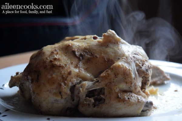 Cook a whole chicken in the instant pot electric pressure cooker in under 1 hour. Instant Pot Whole chicken recipe from aileencooks.com.