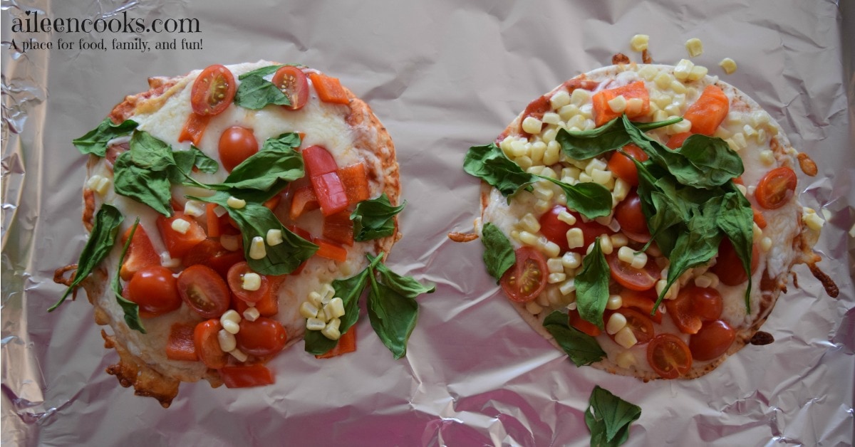 Cooking With Kids: Colorful Pita Pizzas. Get your kids in the kitchen with this fun and flavorful recipe for kids. Recipe from aileencooks.com.