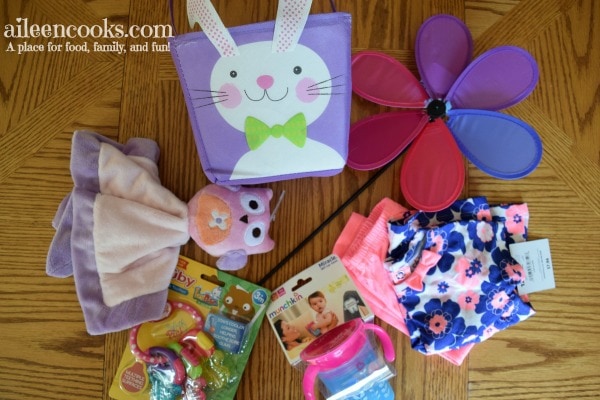 Non candy easter basket ideas for baby, preschooler, and toddler age groups. Most items were found at dollar tree and all baskets were under $20 total.