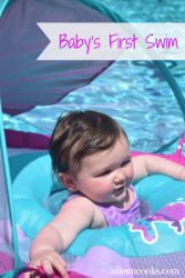 Make your baby's first trip to the pool easy and fun! See how this mom of three non-swimming kids made baby's first swim a fun and non-stressful experience for the whole family!