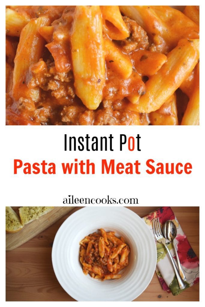 Instant Pot Pasta with cheesy meat sauce. This was the closest I could get to pressure cooker baked ziti with out actually turning on my oven.