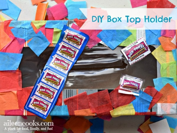 Make your own Box Tops Holder using crepe paper and a tissue box. This is a fun and easy project for kids getting ready for kindergarten!