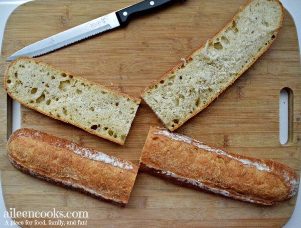 Easy and delicious french bread pizza.