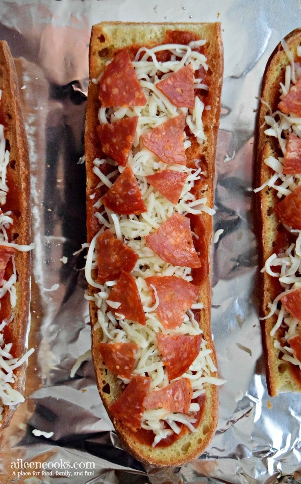 Easy and delicious french bread pizza.