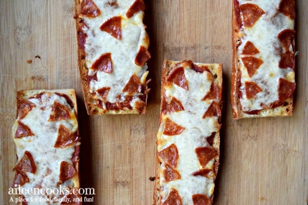 Easy and delicious french bread pizza.