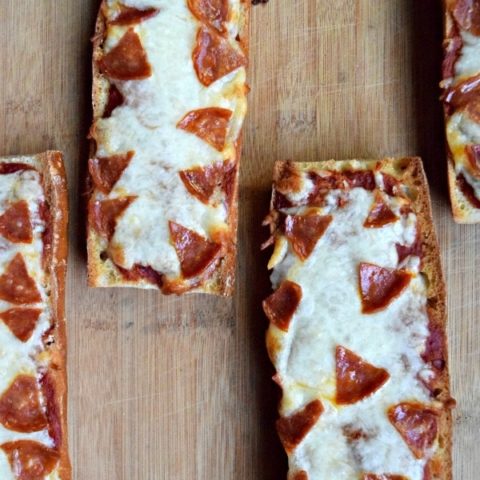 Easy and delicious french bread pizza.