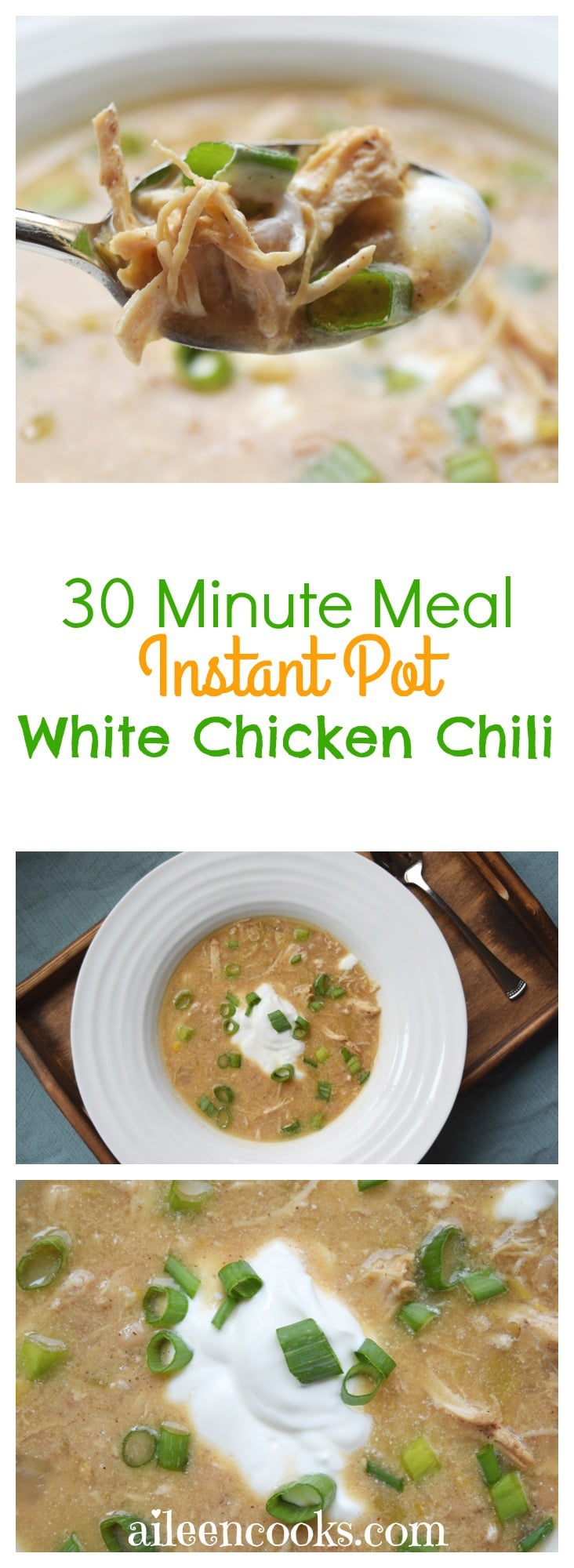 Instant Pot White Chicken Chili - Aileen Cooks