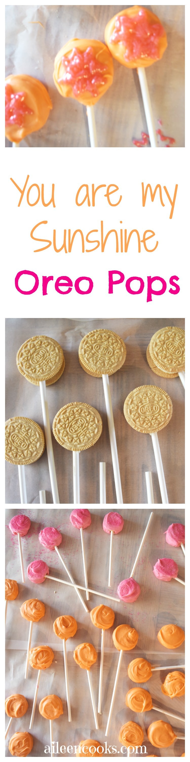 Make these you are my sunshine oreo pops to go with a fun you are my sunshine themed party. Oreo cookie pops are easy to make and even more fun to eat!
