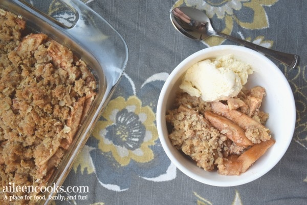 Tender and flavorful cinnamon apple crisp. The perfect apple dessert for fall!