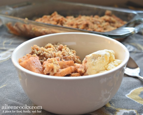 Tender and flavorful cinnamon apple crisp. The perfect apple dessert for fall!