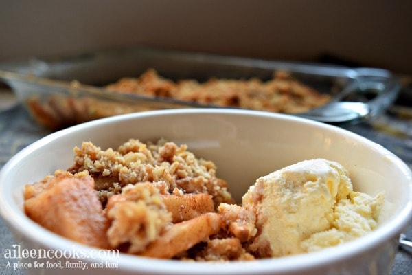 Tender and flavorful cinnamon apple crisp. The perfect apple dessert for fall!