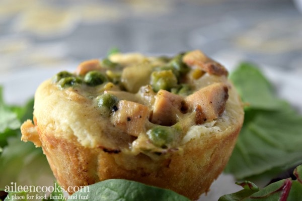 Mini chicken pot pies and a fun and delicious way to enjoy the classic dish.