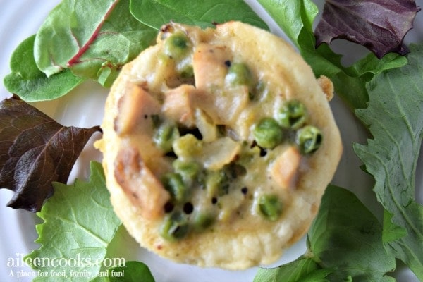 Mini chicken pot pies and a fun and delicious way to enjoy the classic dish.